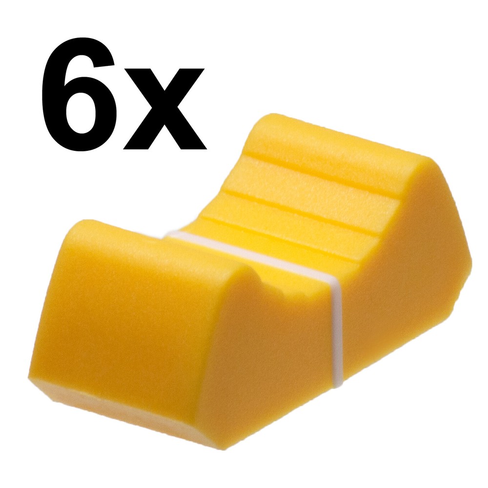 Sifam 6x FADER KNOBs CAPs YELLOW fit 18.5 mm slide potentiometer replacement