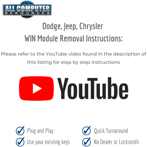 Dodge Jeep Chrysler WIN Module Wireless Ignition Node - Repair Service
