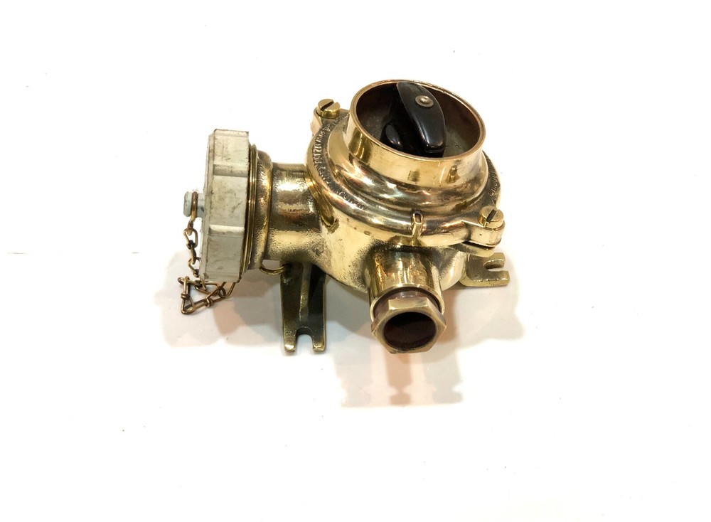 Brass Ship Switch & Socket – Original Industrial Nautical Electrical Fixture