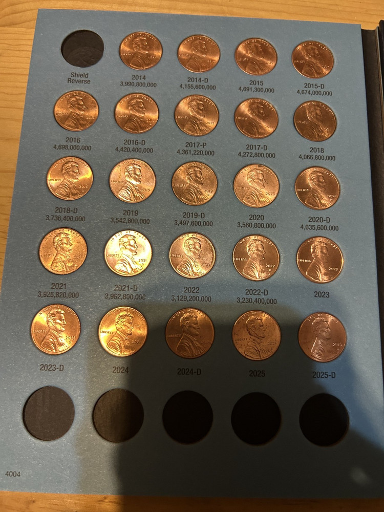 1941-2025 COMPLETE FOLDERS MISSING 2019 W COIN