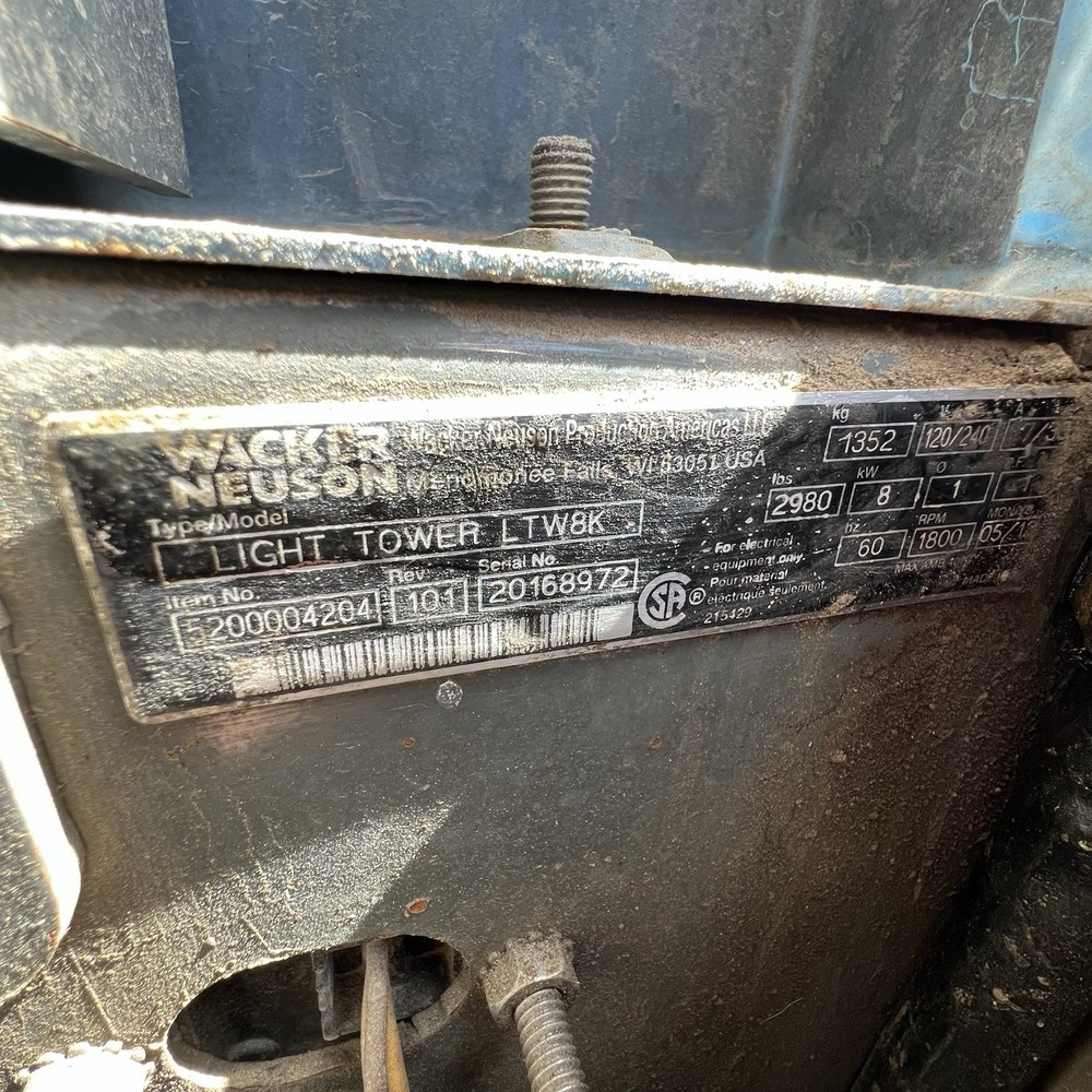 2013 Wacker Neuson 8K Light Tower