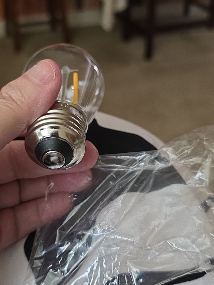 Outdoor Patio String Light 15 Bulbs Shatterproof Waterproof S14 LED Replacement