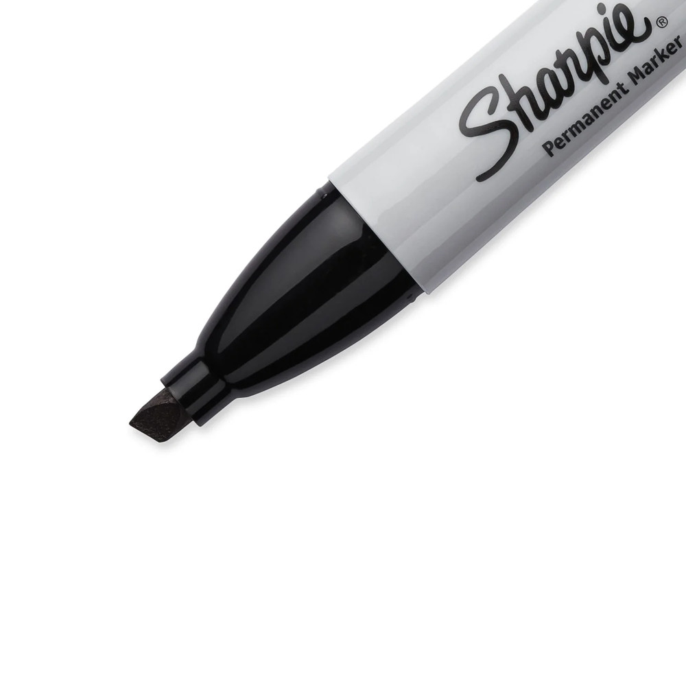Permanent Markers, Chisel Tip, Black, 2 Count