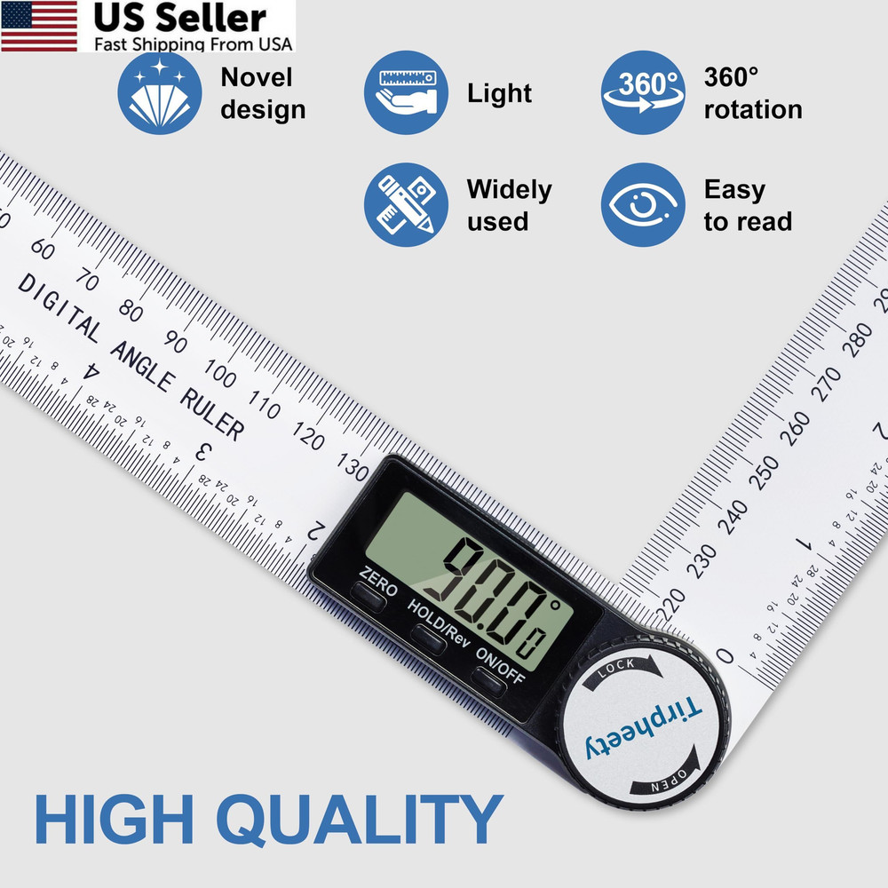 Digital Angle Finder Protractor 7in 3rd Gen Quick Display Measuring Tool FROM US