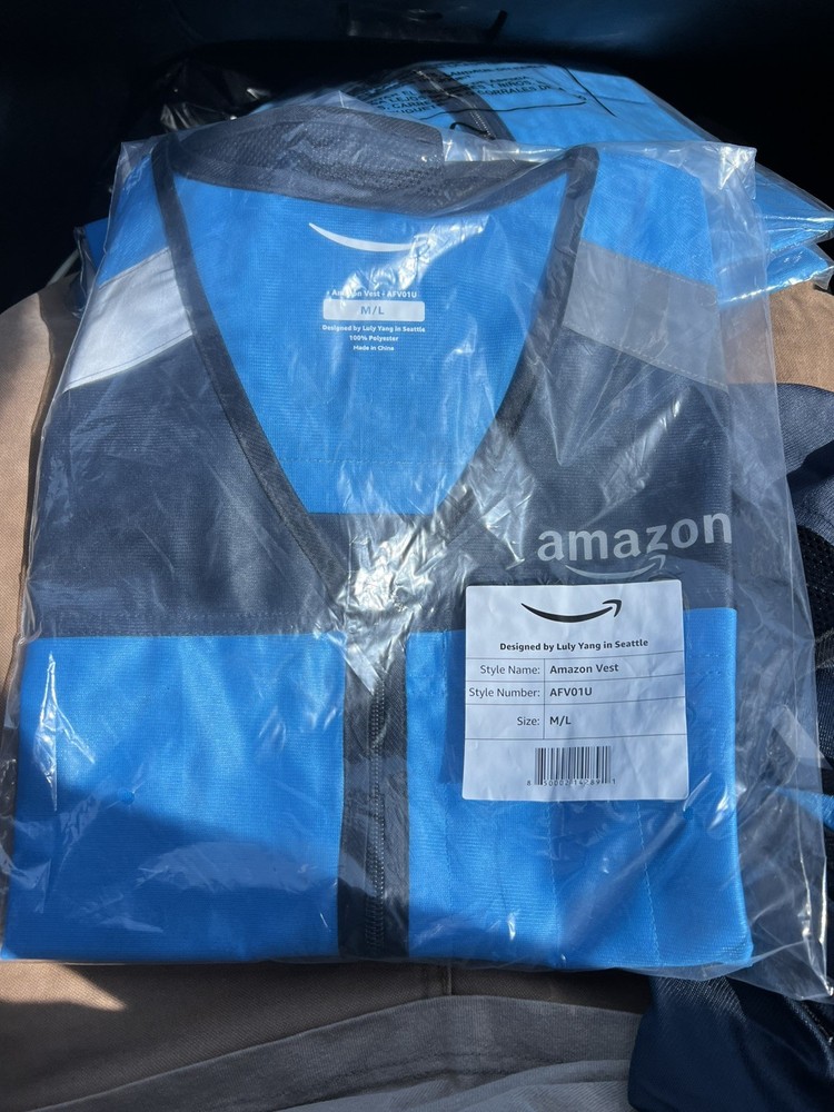 Amazon Reflective Vest Jacket Blue, Unisex, Size M/L