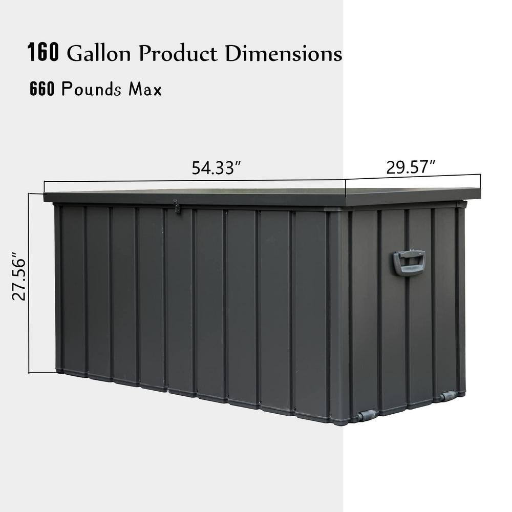 160 Gal. Dark Grey Metal Deck Box