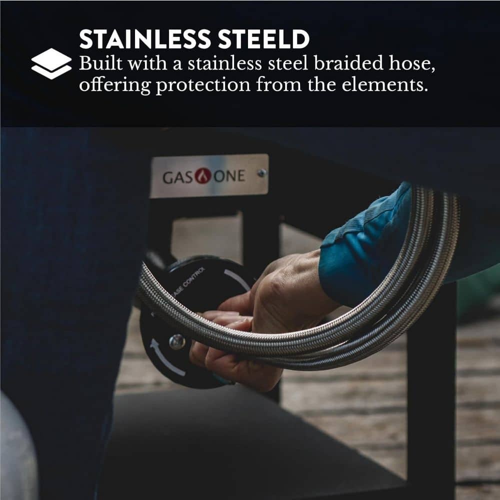 4 ft. 0 PSI to 20 PSI High Pressure Propane Regulator and Steel Braided Hose