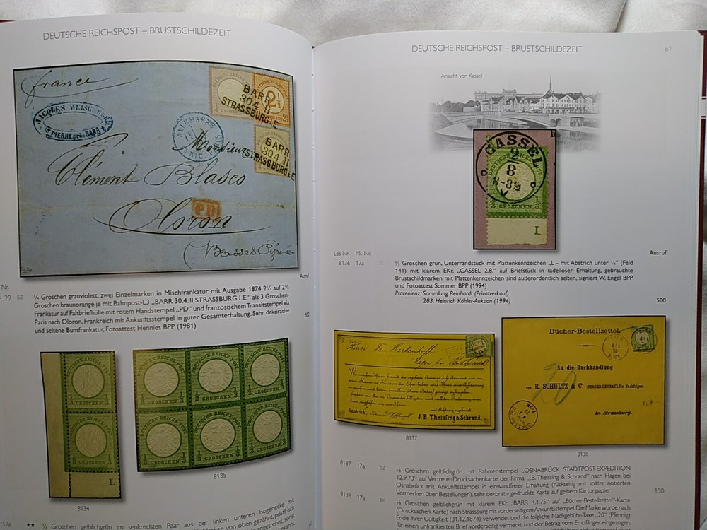 GERMAN POSTAL STAMP CATALOG REICHPOST BREAST SHIELD ISSUES BY HEINRICH KOH