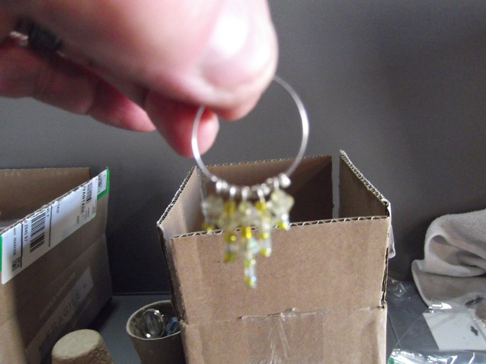 1 Pair Old 1"in Yellow Acrylic Loop Danglers