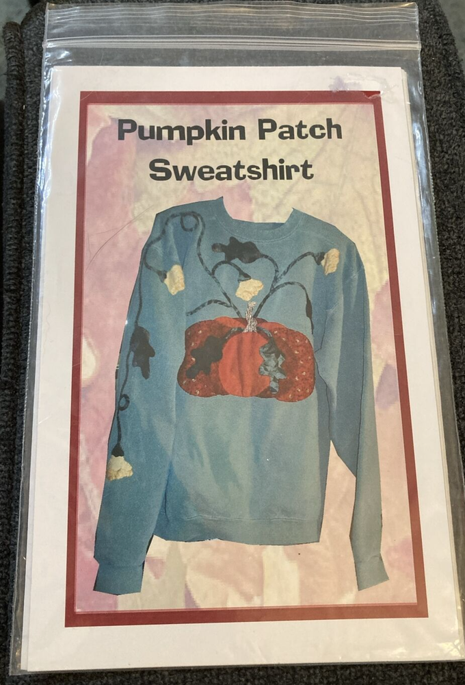 Rare Nustyle Excl. Robertson Des. Pumpkin Patch Sweatshirt Appl.quilting pattern