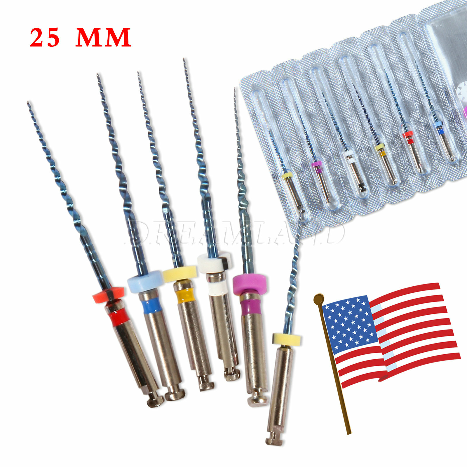 1-10packs Dental NiTi Files Rotary Engine File 25mm for Endodontic Motor