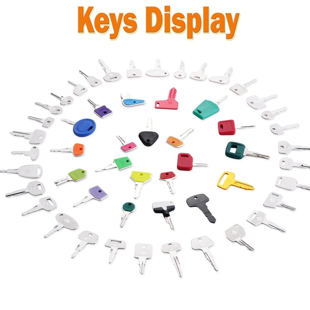 Construction Ignition Key Set - 55 Keys for Various Brands