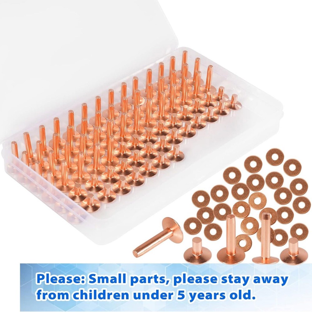 77*2-size Length #9 Copper Rivets DIY Leather Working Kit Easy To Operate