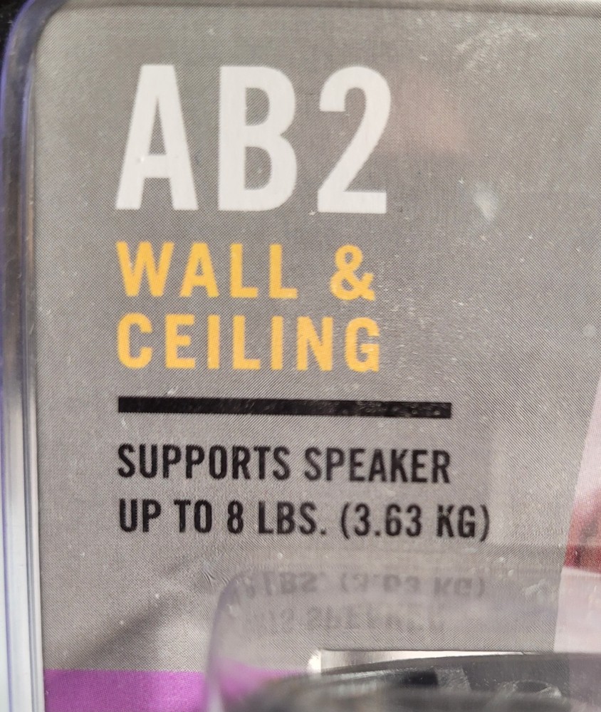NEW The Complete Bookshelf Speaker Mounting Kit AB2 Black Wall & Ceiling Mount