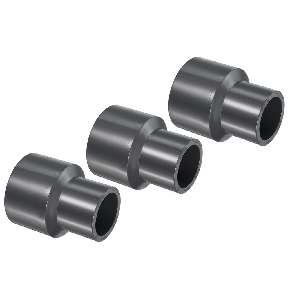 UPVC Fitting Pipe Reducer 1-1/2"x 1" 3pcs Straight Coupling