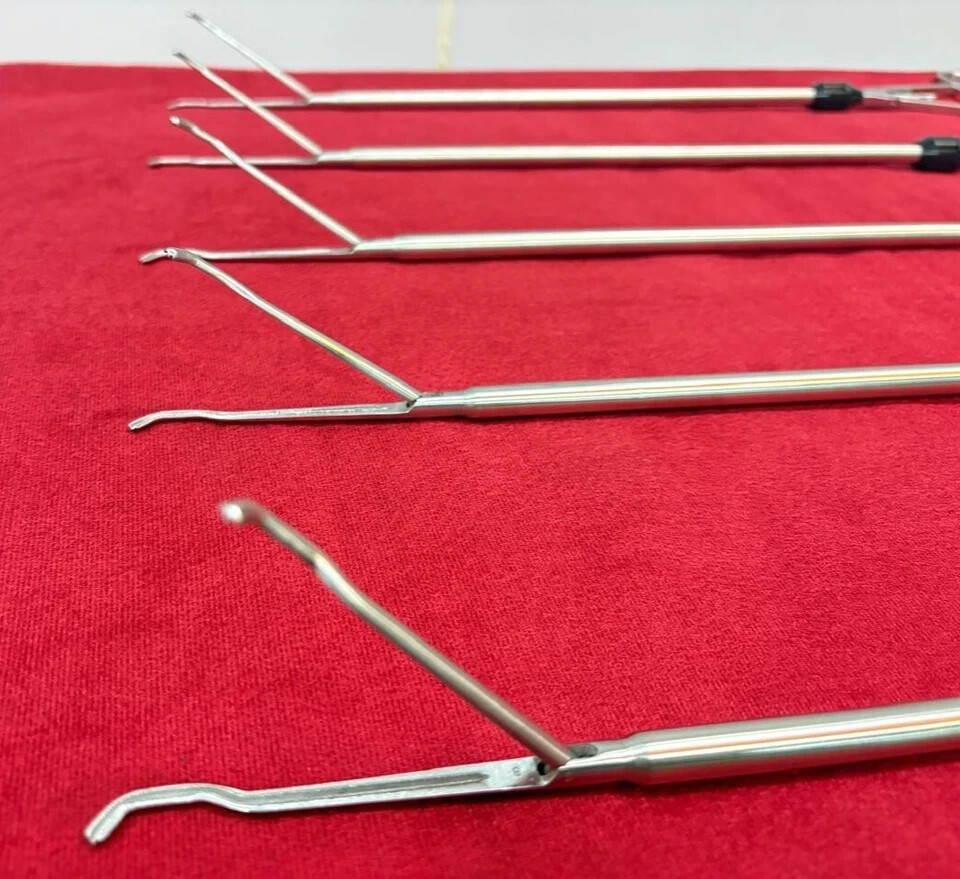 Laparoscopic Satinsky Clamp 10mmx400mm SS Endoscopy Surgical Instruments-5pc
