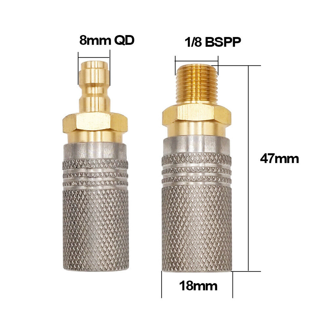 Metal Extended Air Charging Quick Release Adapter Socket 1/8 BSP 8mm NEW