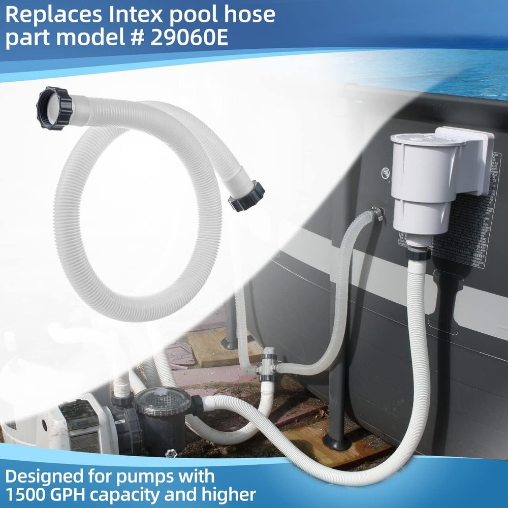 2Pack For Intex 1.5" Diameter Accessory Pool Pump Replacement Hose - 59" Long