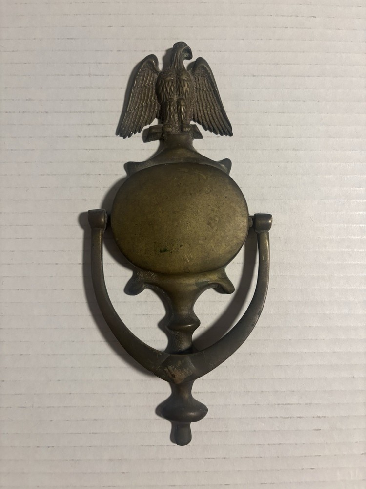 Vintage Brass Federal Style Eagle Door Knocker 8" x 4" No Hardware ~ Retro Art