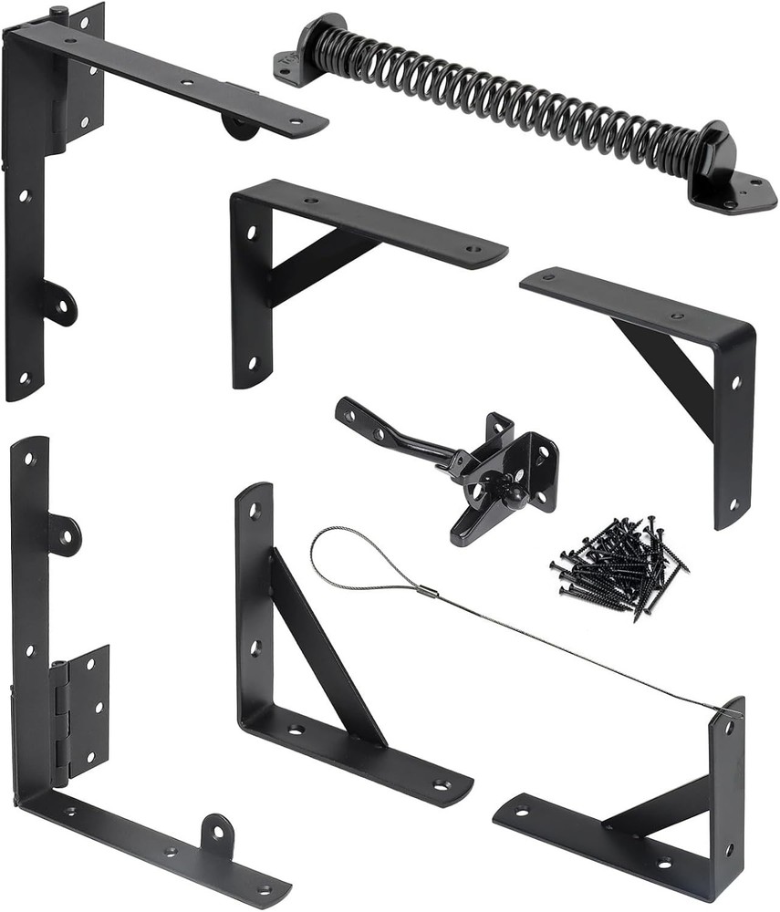 Fence Gate Kit Gate Hardware, 1 Set Anti Sag Gate Kit Gate Frame Cornor Brack...