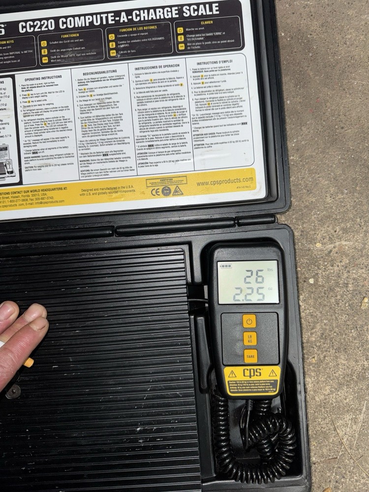 CPS CC220 Compute-A-Charge Refrigerant Scale 220lb Capacity .25oz Resolution