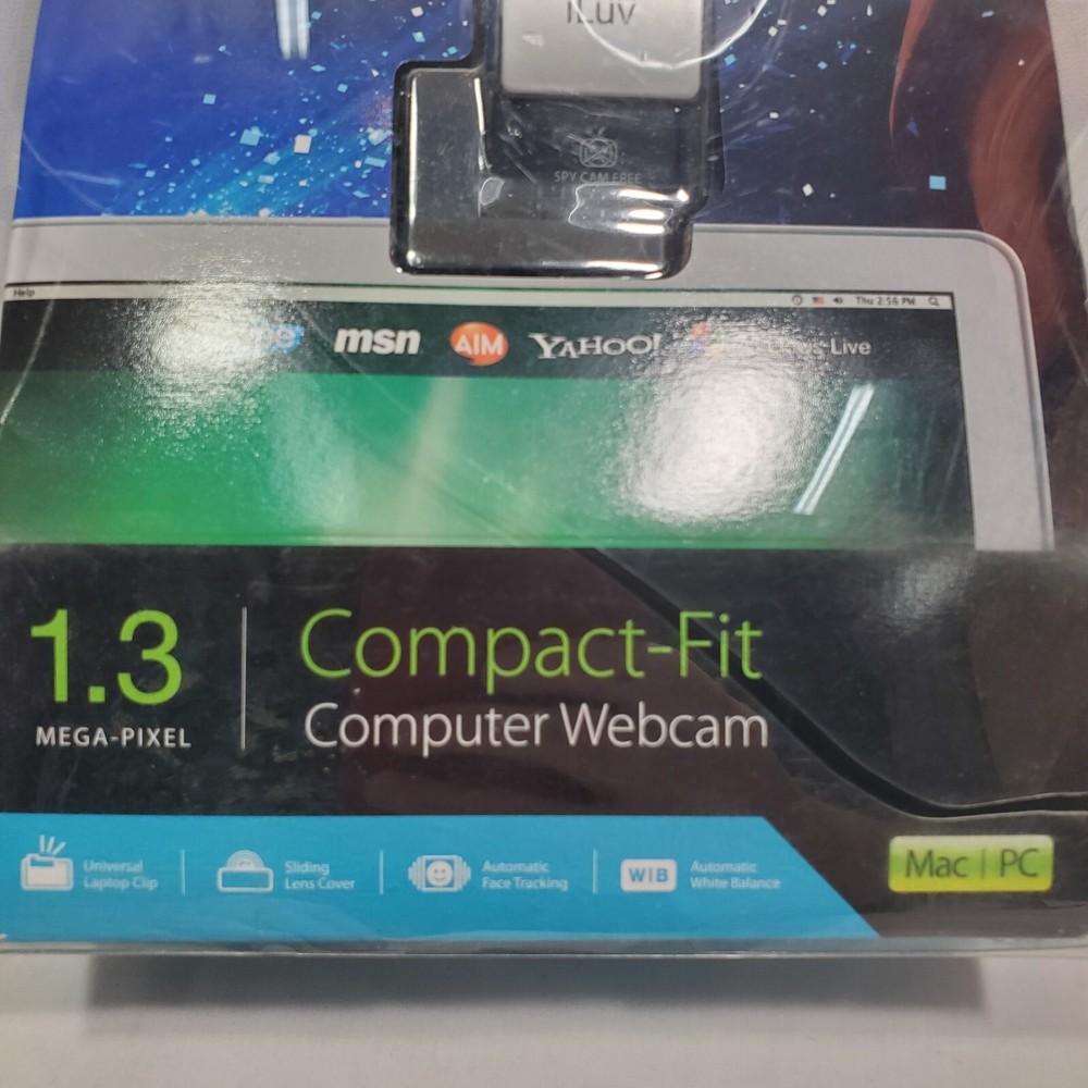 iLuv 1.3 mega pixel Compact Fit Computer Webcam ~ NEW With Box Damage