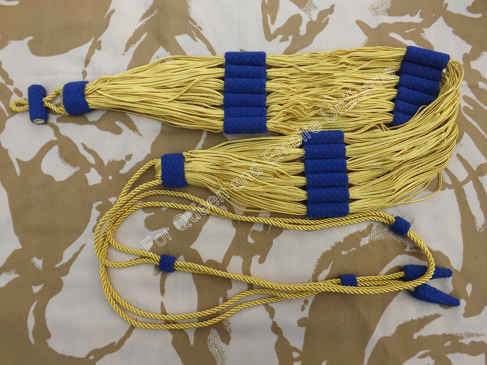 Repro Napoleonic Brunswick Hussar Barrel sash belt Blue on Yellow