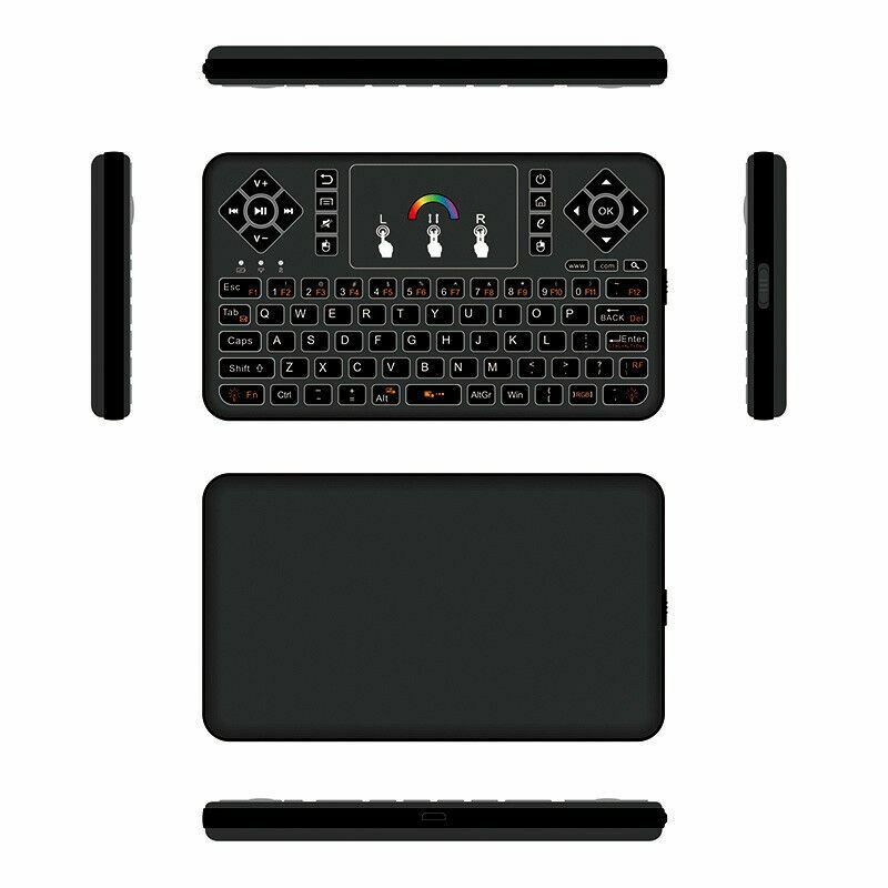 Q9 Mini 7 Color Backlit Handheld USB Wireless Keyboard+Touchpad Remote Control