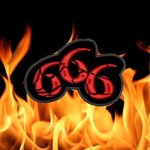 666 Evil Devil Beast  Black Metal Biker Satanic - Sew-On biker patch