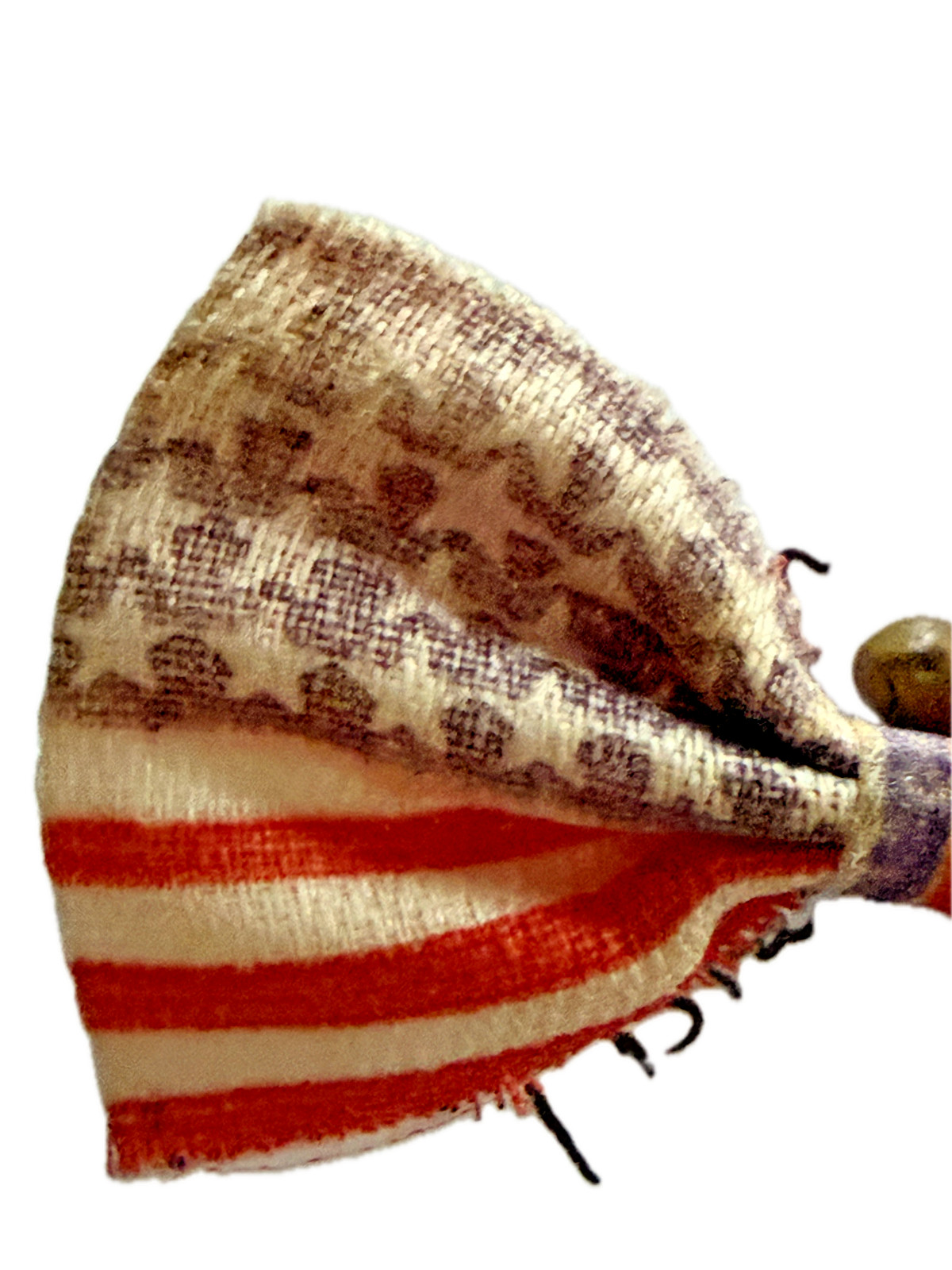 Antique American Flag Ribbon Bow Stick Pin Patriotic Lapel Pin