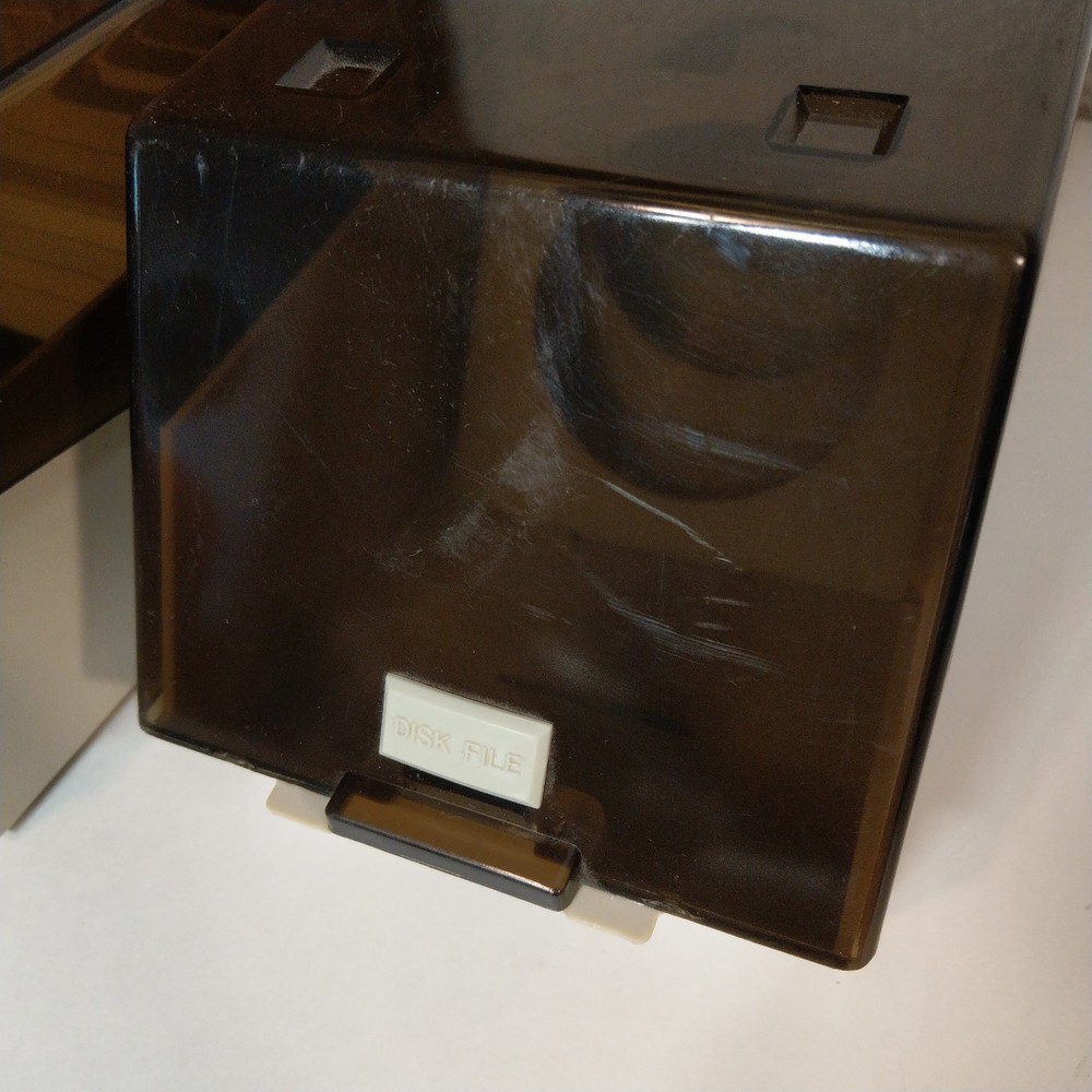 Disk File 3.5" Floppy Disk Storage Box Case Holder with Dividers & Diskettes