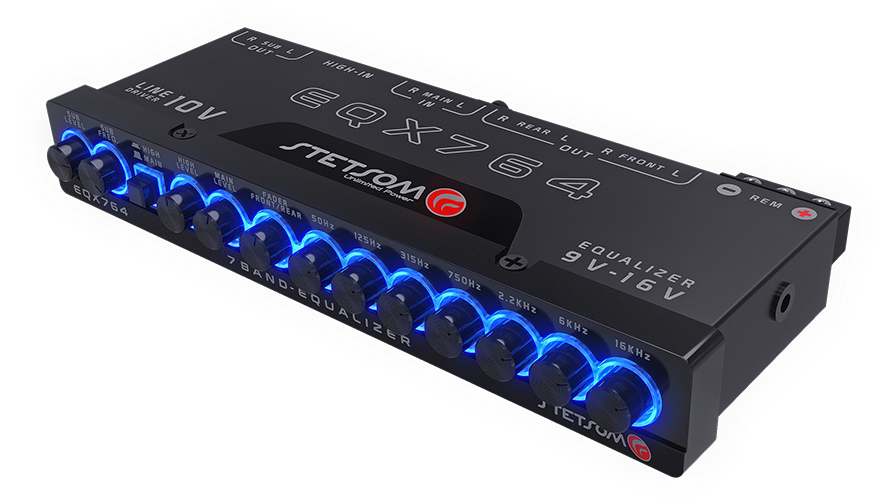 Stetsom EQX764 7-equalization bands, 4 input channels and 6 output channels