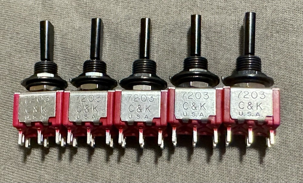 5 - C&K On-Off-On Flat Mini Toggle Switch