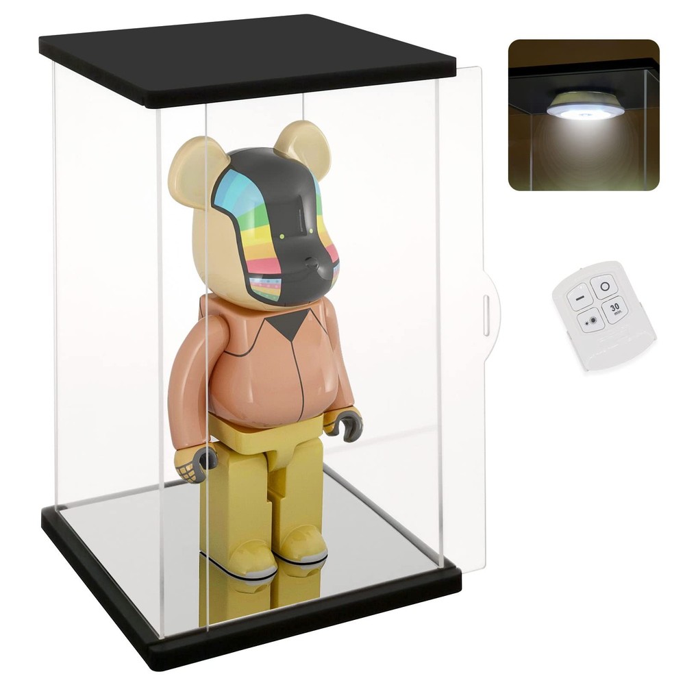 Clear Acrylic Display Case with Remote Control Light 400% Bearbrick, Dustproof