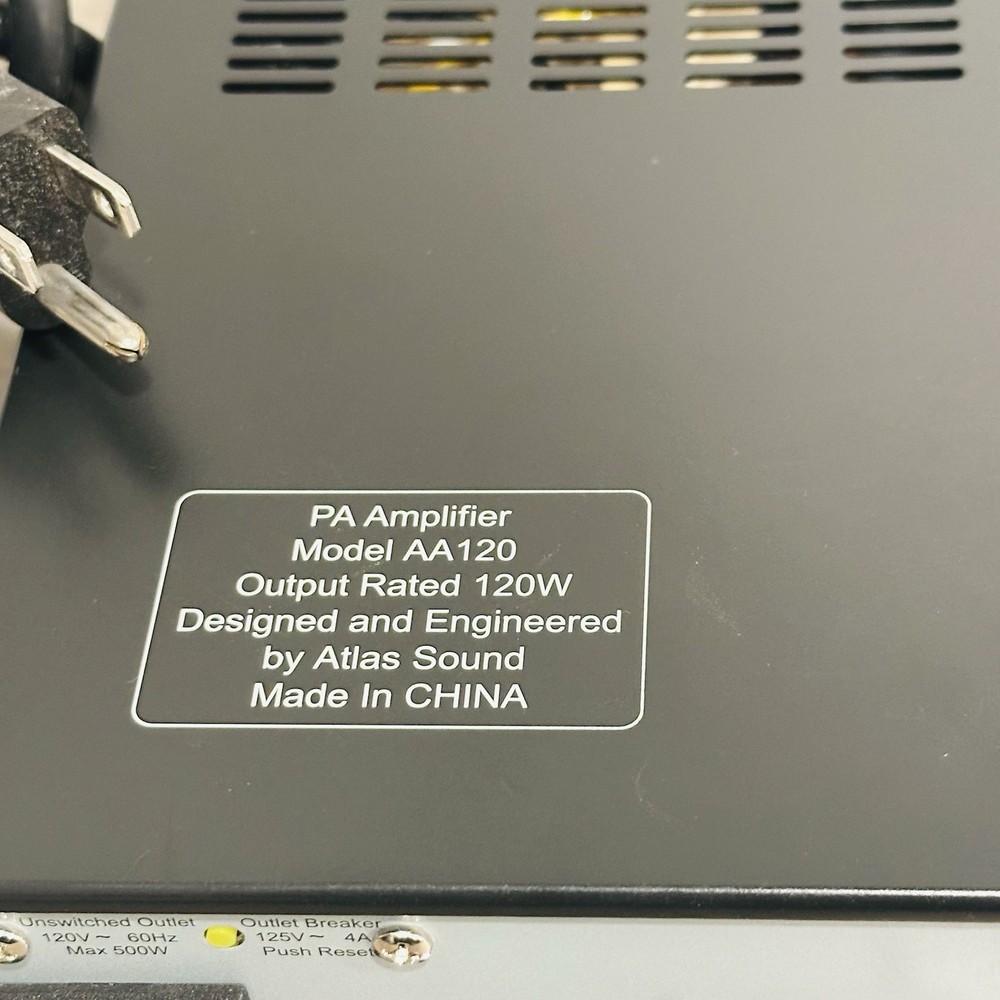 Atlas Sound AA120 120W 6 Input Amplifier-Its missing two knobs