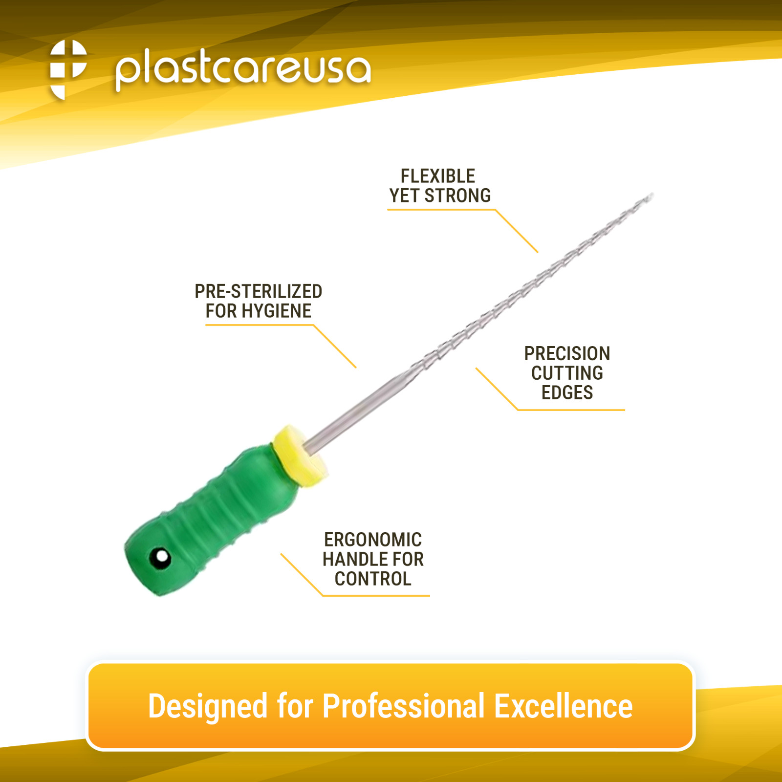 25mm Endodontic H Files H File Hedstrom Stainless Steel, Endo Dental Rotary