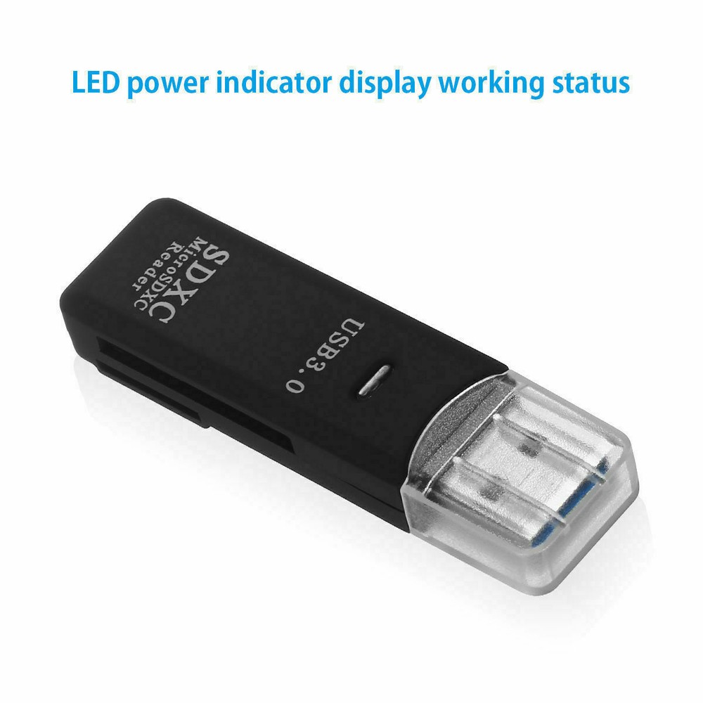 2 Pcs USB 3.0 High Speed Card Reader Adapter for Micro SD SDXC TF Memory Card