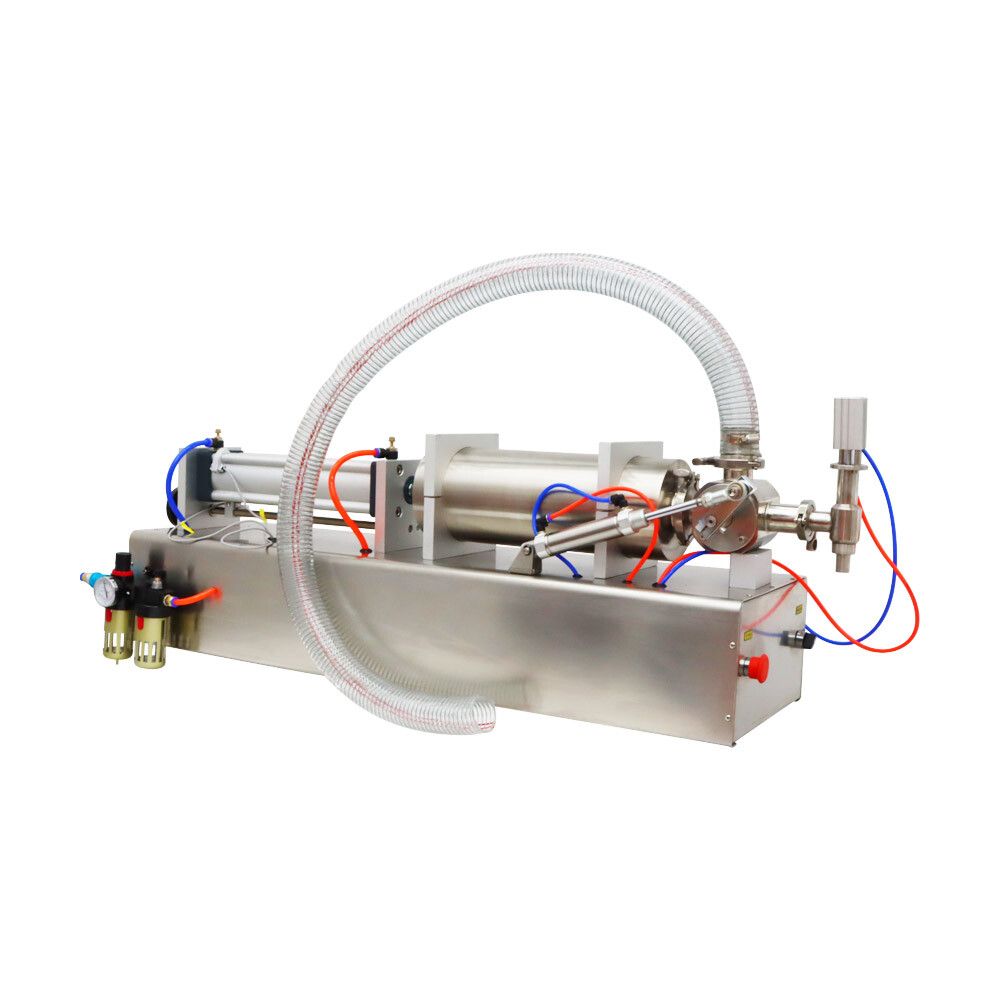 Pneumatic Liquid Paste Filling Machine 1000-5000ml with Hopper One Nozzle 110V