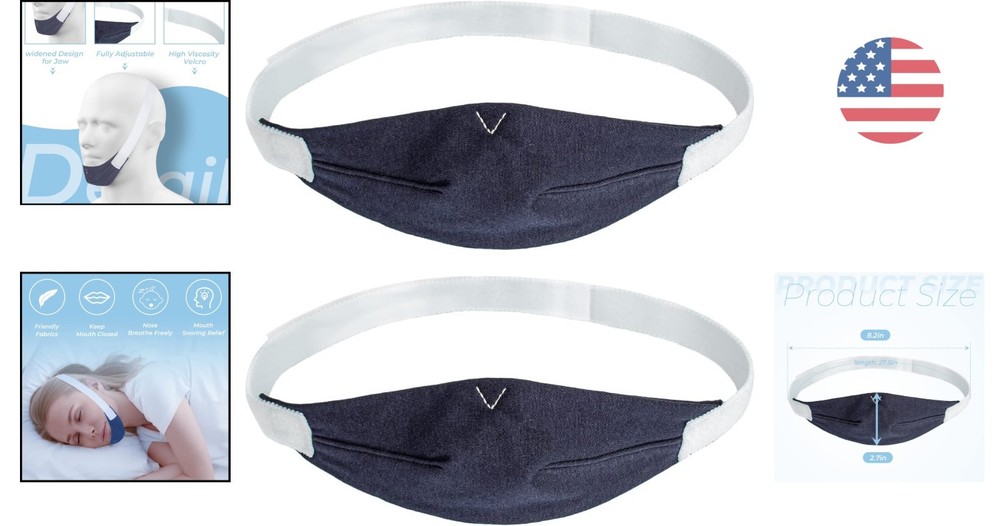 Adjustable Chin Strap for ResMed: Breathable Anti-Snoring Solution 2 Pack