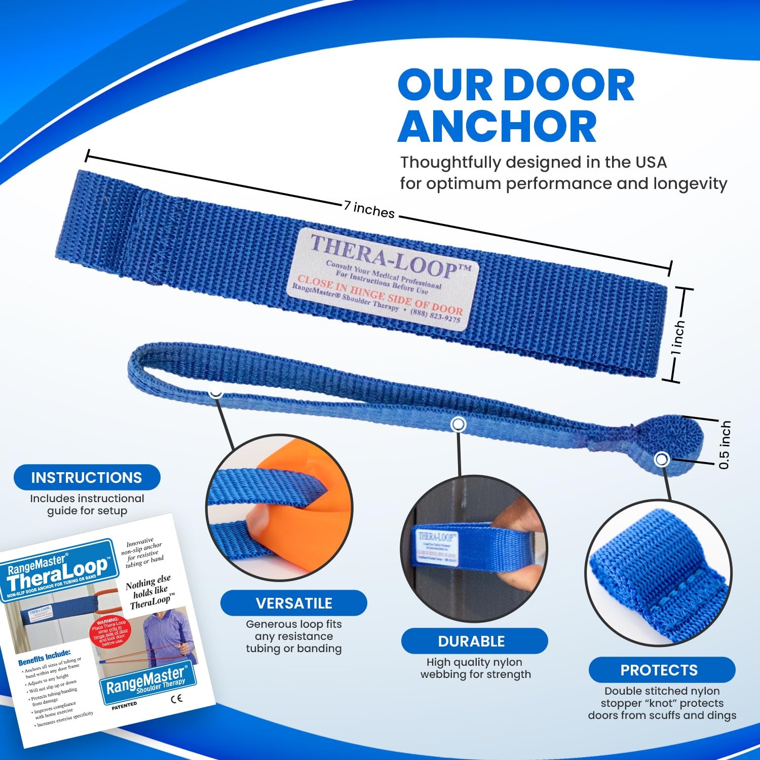 Thera-Loop Banding & Tubing Door Anchors │ Non-Slip │ Complements Exercise Ba...