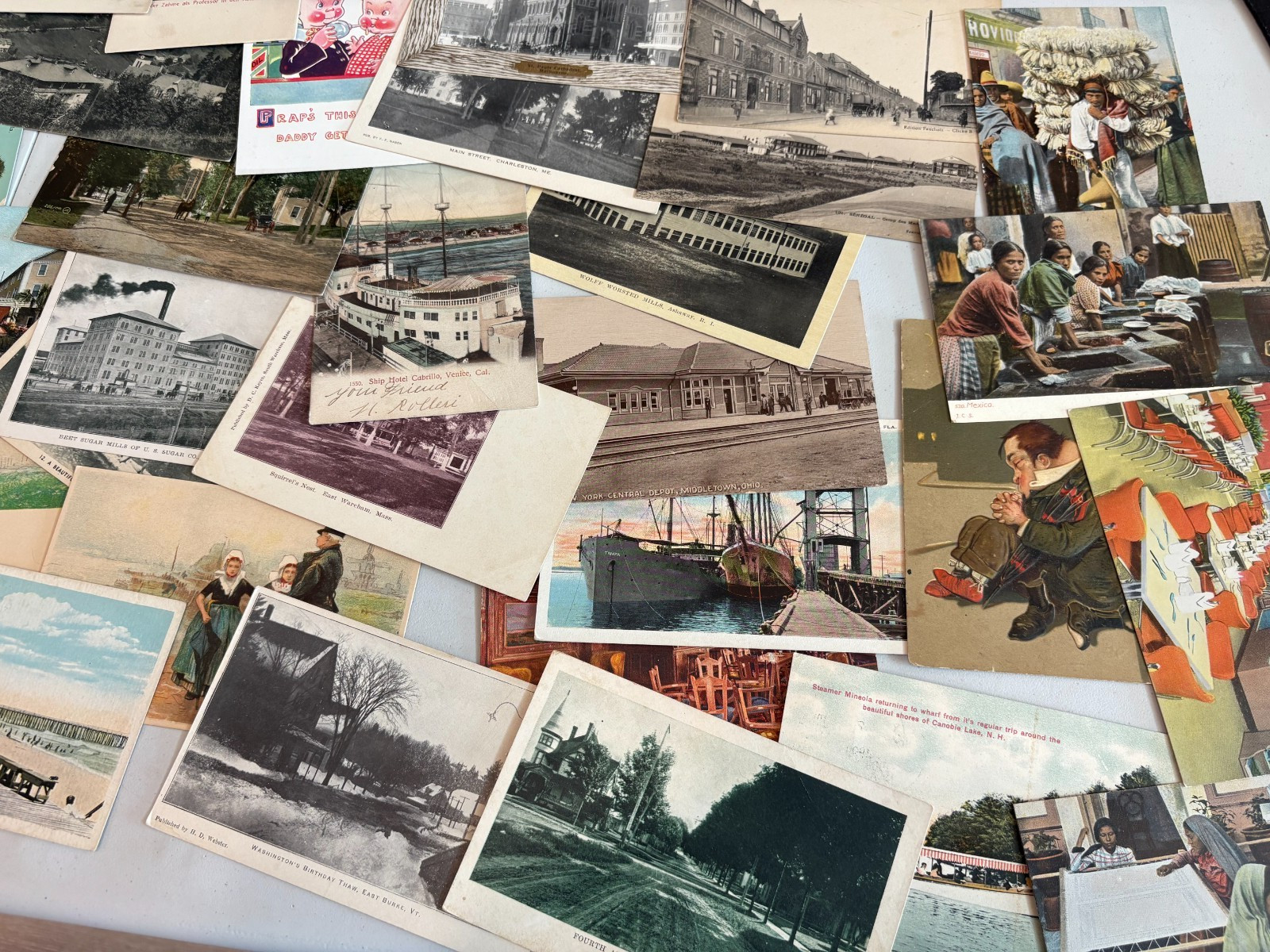 Lot of 25 UNUSED Vintage Postcards USA & FUN TOPICS! 1900s-60s FREE SHIPPING