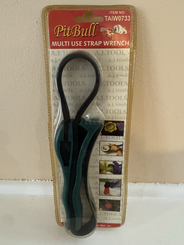PitBull Multi Use Strap Wrench Rubber Jar Lid Oil Filter Plumbing Tool New