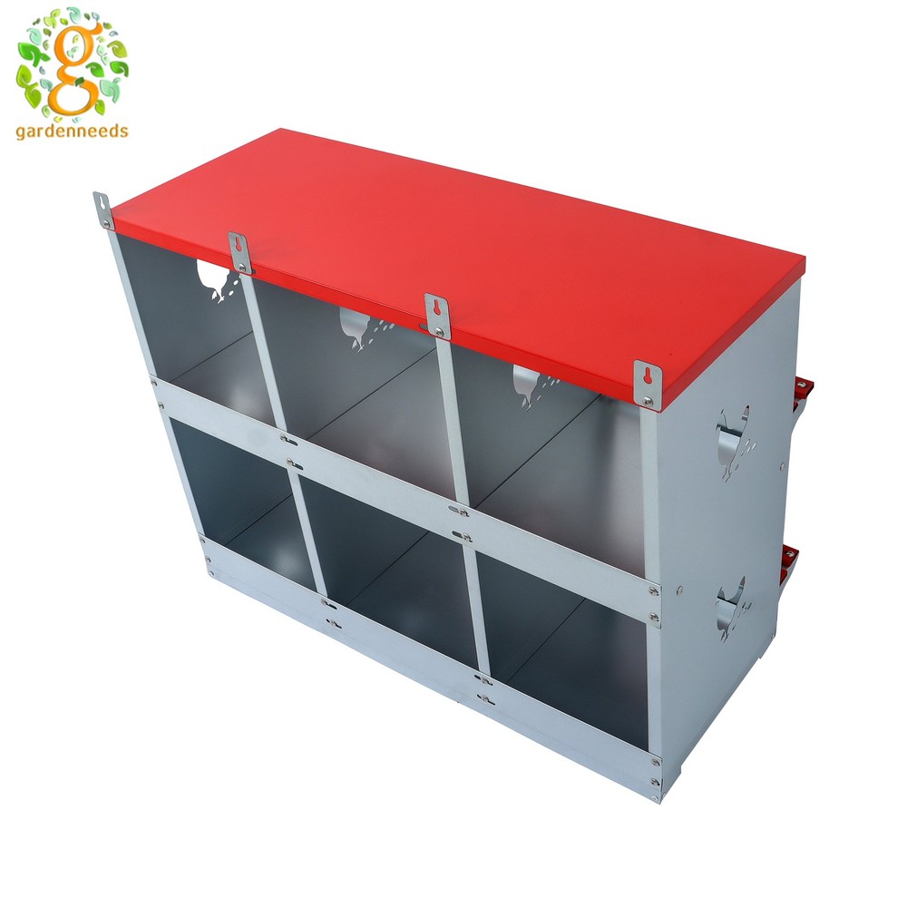 Nesting Box Chicken Laying Boxes Durable Metal 6 Compartment Nesting Boxes