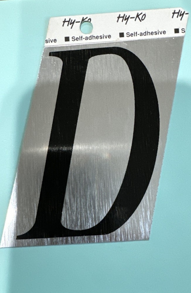 Self adhesive Reflective “D” letter chrome 2/12”X4”