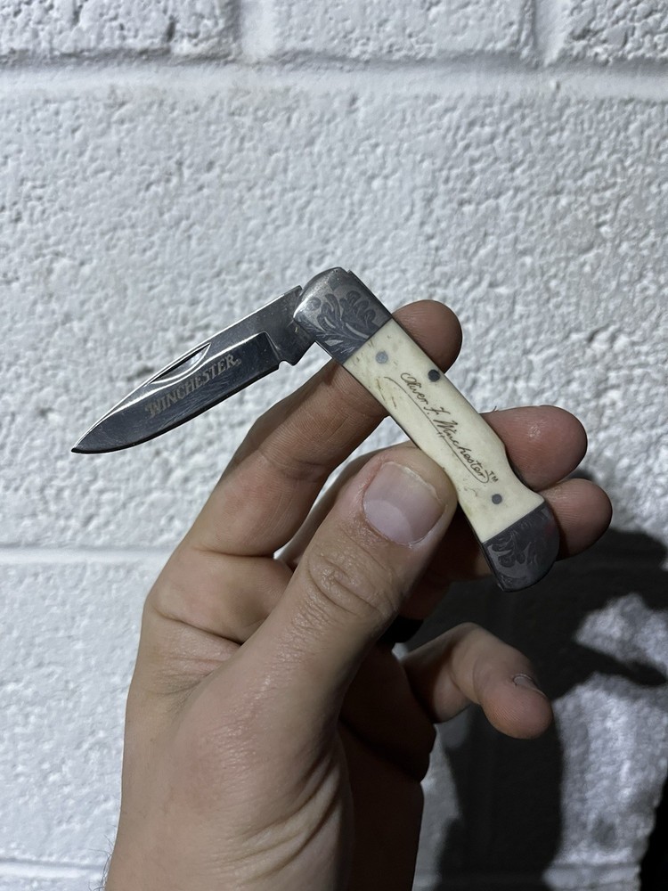 Winchester Oliver F Winchester Commemorative Folding Pocket Knife Bone Handle