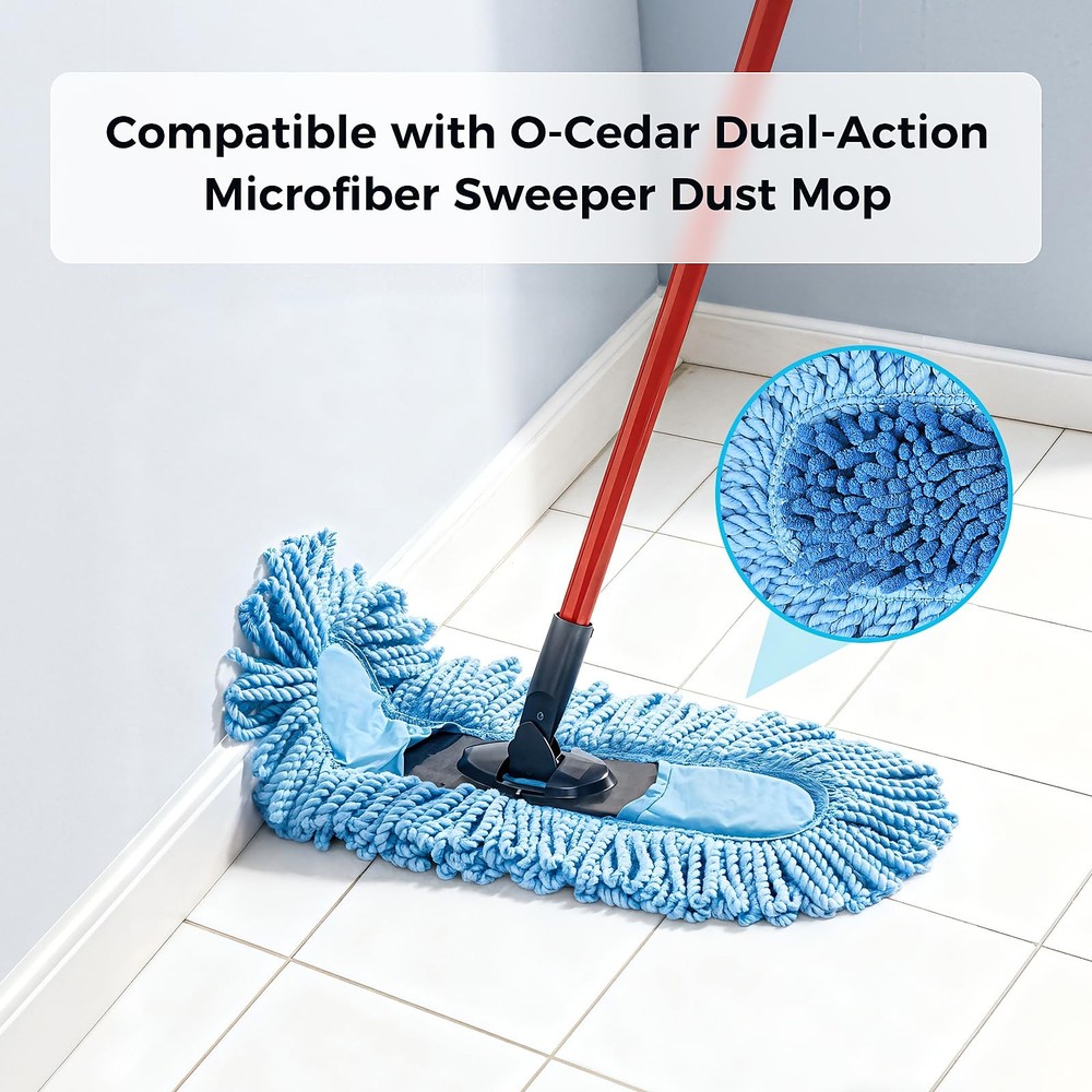 4 Pack Reusable Dust Mop Heads Compatible with O-Cedar Dual-Action Microfiber...