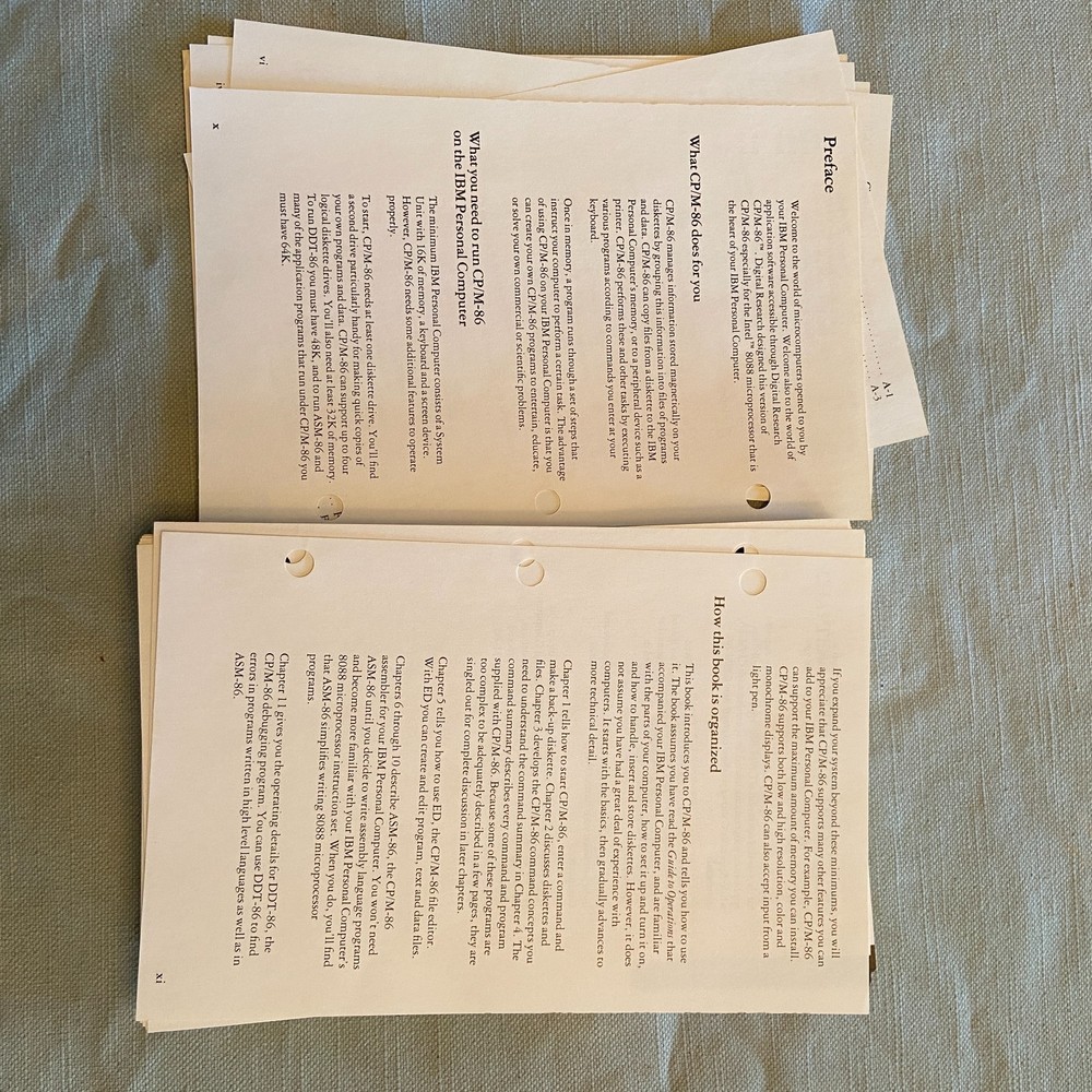 IBM Personal Computer CP/M-86 Operating System Language Series 1st Ed. 1982 Book