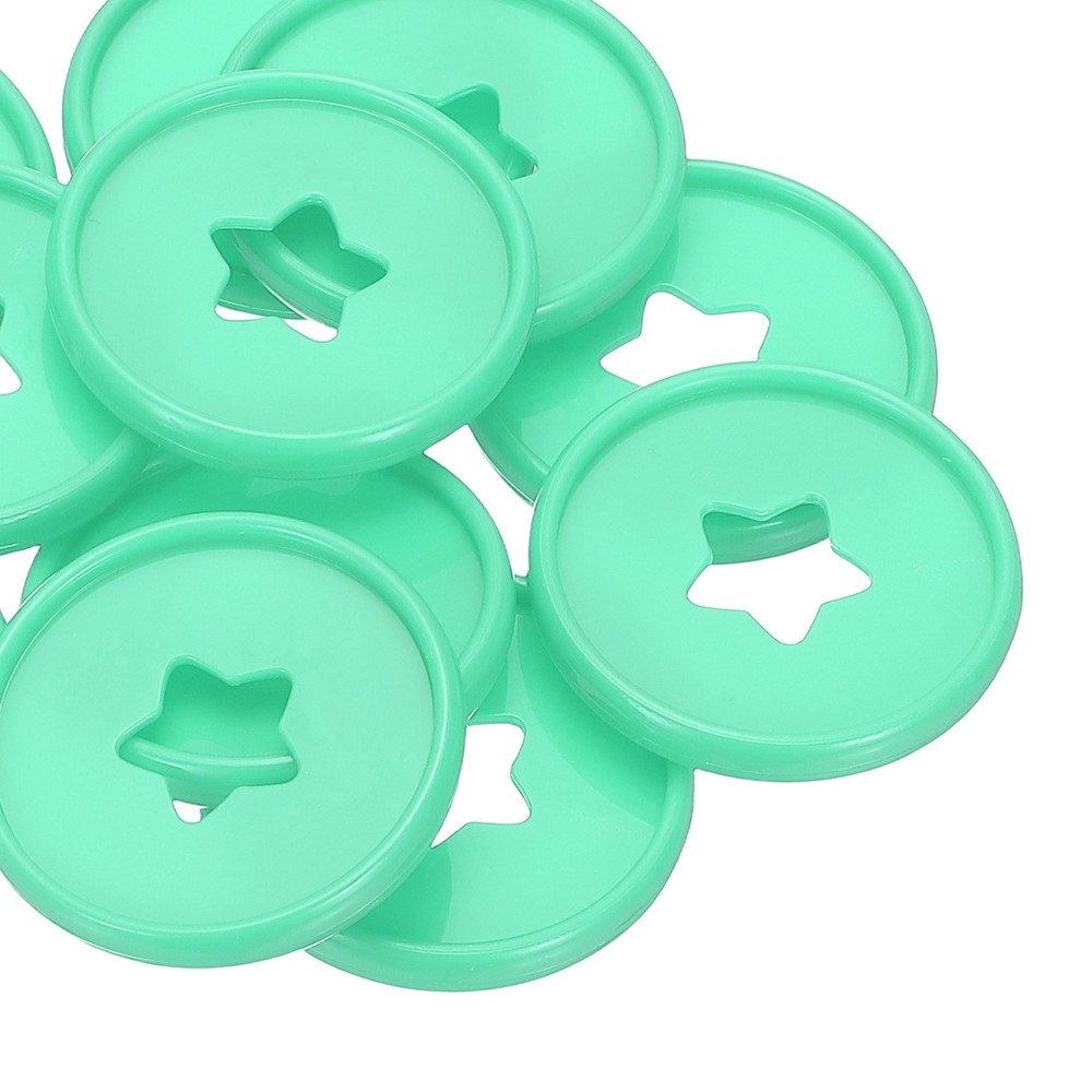 35mm Plastic Book Binding Discs, 33 Pack Expansion Discs Star, Green
