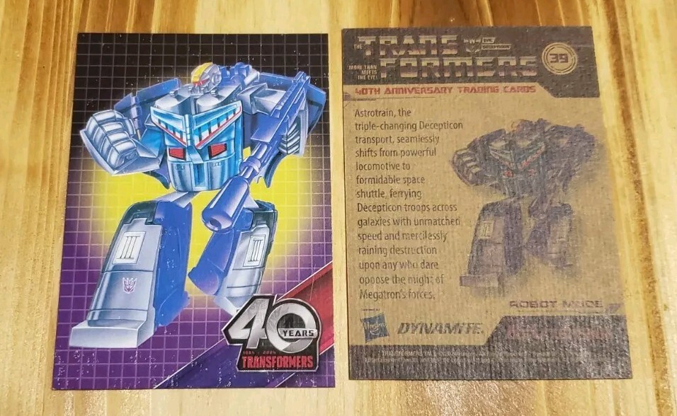 Astrotrain TRANSFORMERS 40th ANNIVERSARY Card #39 Blaster 2024 DYNAMITE HASBRO