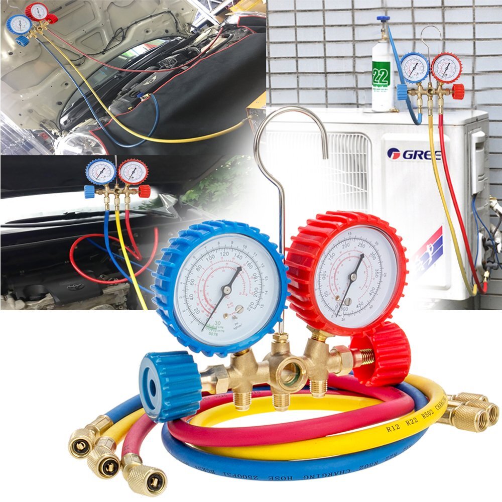AC Diagnostic Manifold Freon Gauge A/C Tool Set